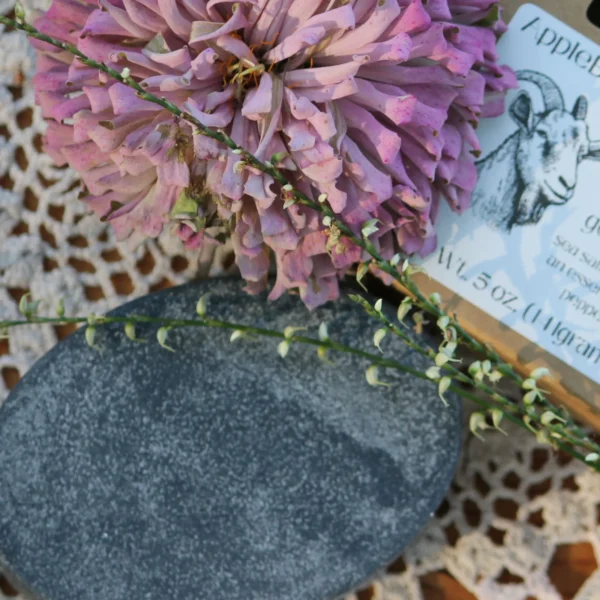 Moonlight Mint goat milk facial soap scented with a blend of lavender, peppermint, and tea tree essential oils
