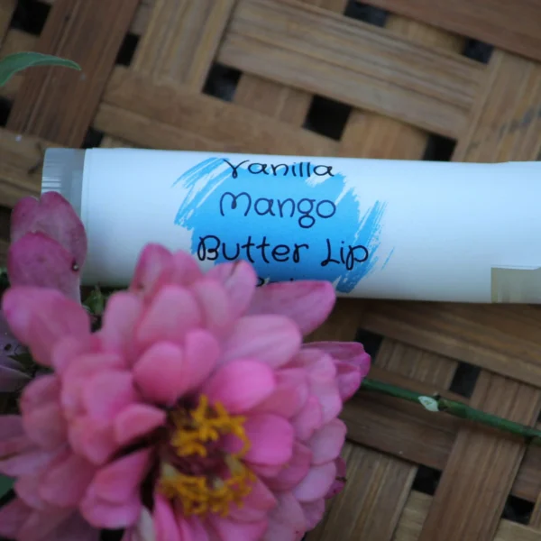 Mango Butter lip balm in scented with infused vanilla beans