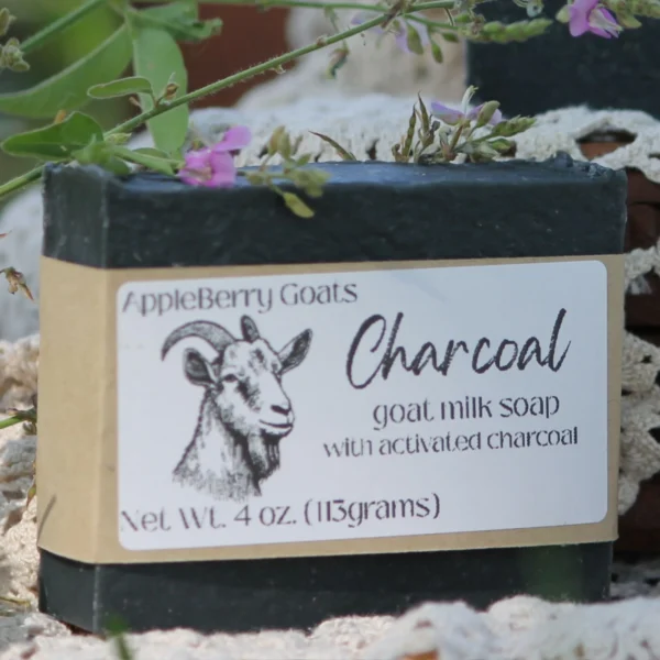 Charcoal goat milk soap