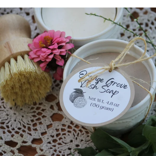 Orange Grove dish soap ramekin set scented with sweet orange and litsea essential oils